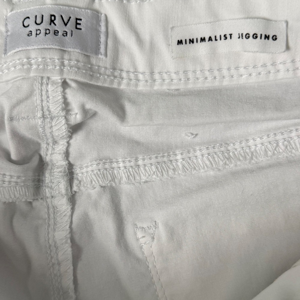 Curve Appeal Jeans Women 12/31 White Minimalist High Rise Skinny Jeggings Casual - Picture 6 of 12
